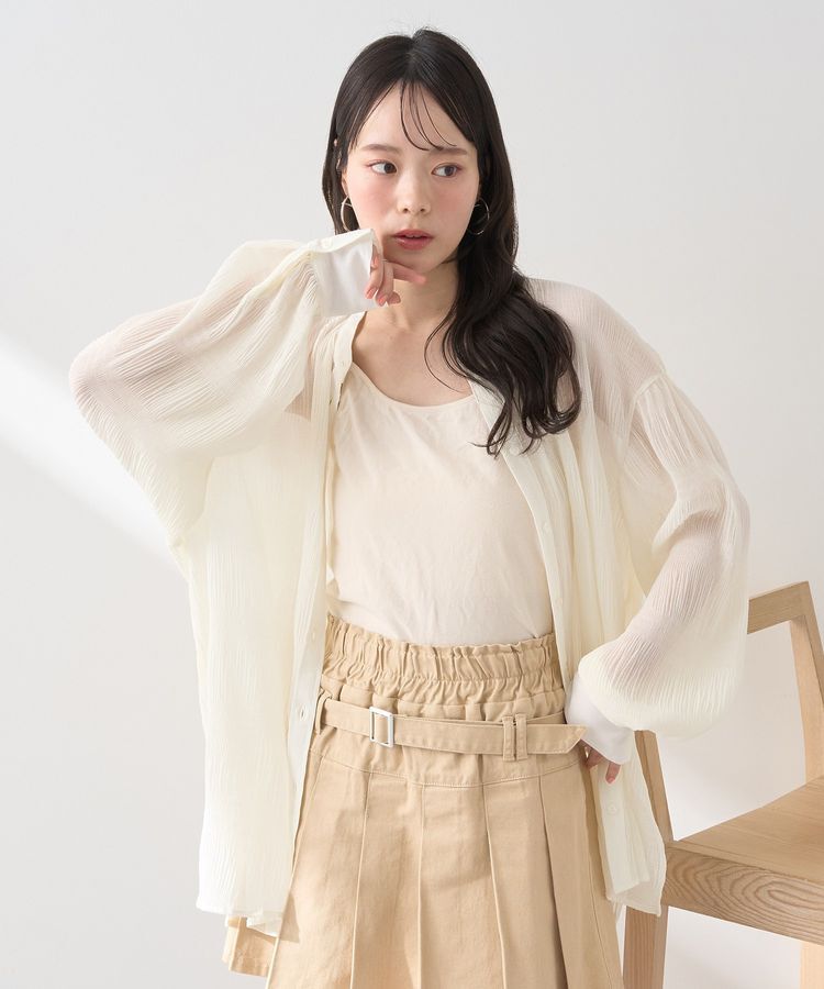 earth music&ecology「マジョリカプリーツレギュラーシャツ」|シャツ・ブラウス|