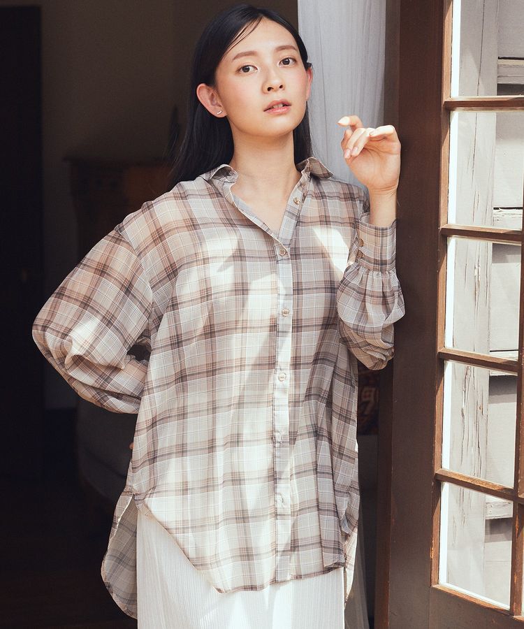 earth music&ecology「シアーチェックシャツ」|シャツ・ブラウス|