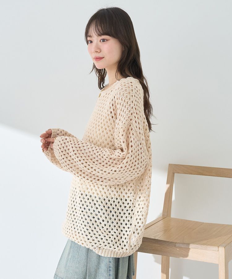 earth music&ecology「カラーメッシュプルオーバー」|チュニック|