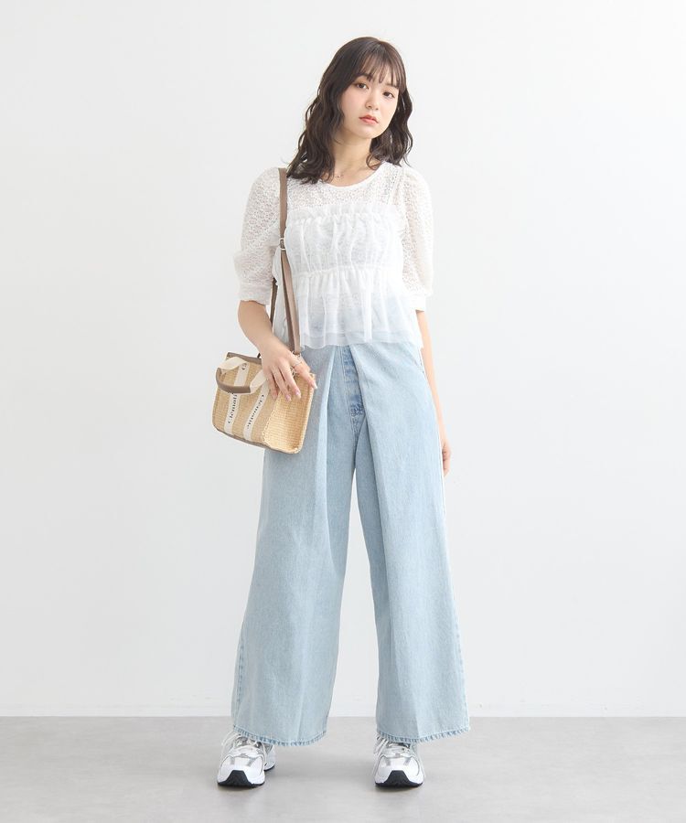 earth music&ecology「SET2点フラワープルオーバー＋チュールビスチェ」|Tシャツ・カットソー|