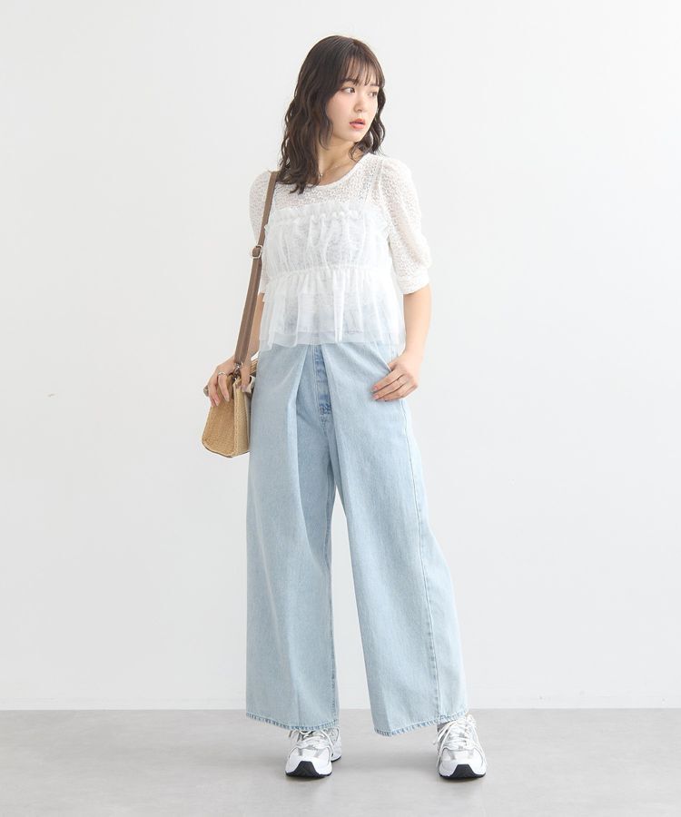 earth music&ecology「SET2点フラワープルオーバー＋チュールビスチェ」|Tシャツ・カットソー|