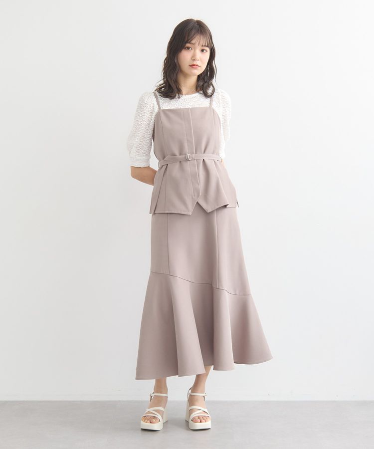 earth music&ecology「SET2点フラワープルオーバー＋チュールビスチェ」|Tシャツ・カットソー|