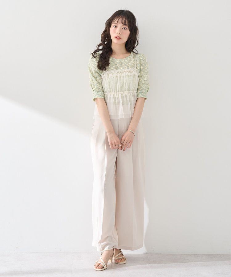 earth music&ecology「SET2点フラワープルオーバー＋チュールビスチェ」|Tシャツ・カットソー|