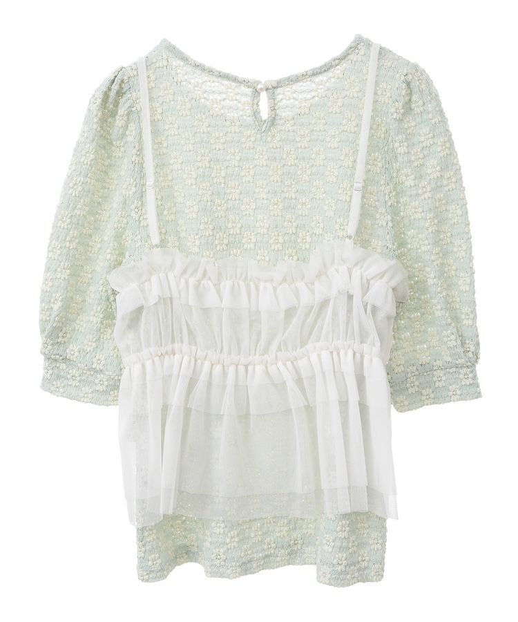 earth music&ecology「SET2点フラワープルオーバー＋チュールビスチェ」|Tシャツ・カットソー|