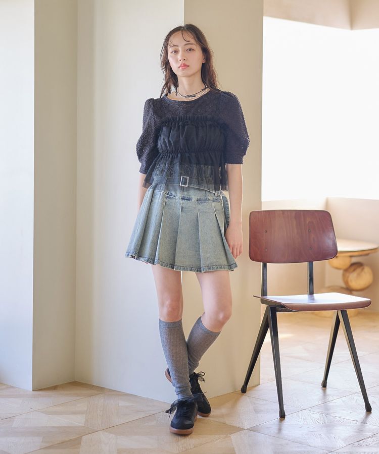 earth music&ecology「SET2点フラワープルオーバー＋チュールビスチェ」|Tシャツ・カットソー|