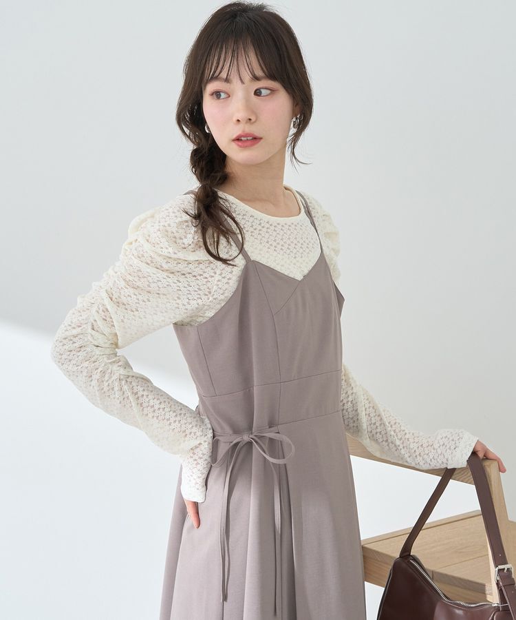 earth music&ecology「サイドリボンラップ風キャミワンピース」|ワンピース|