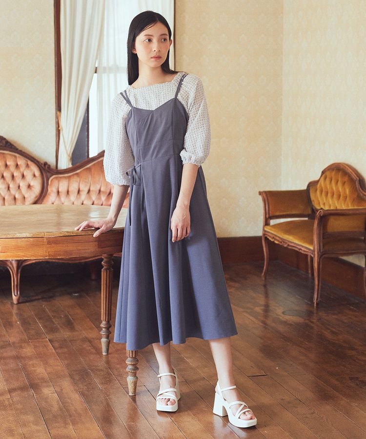 earth music&ecology「サイドリボンラップ風キャミワンピース」|ワンピース|