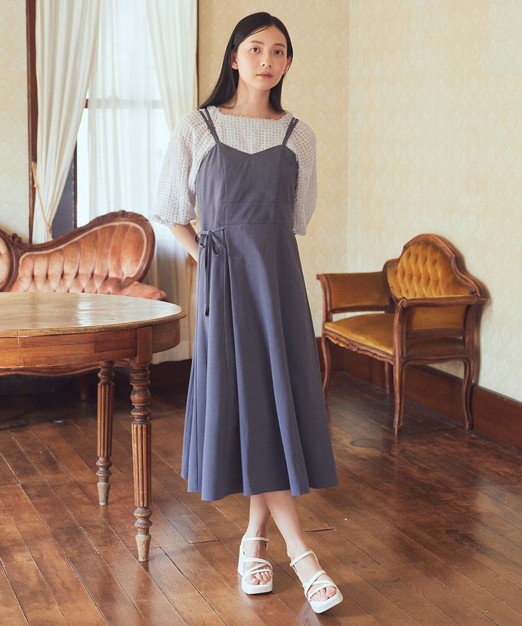 earth music&ecology「サイドリボンラップ風キャミワンピース」|ワンピース|Gray