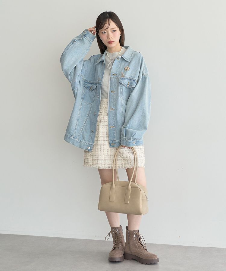 earth music&ecology「ワイドスクエアボストンバッグ」|ハンドバッグ|