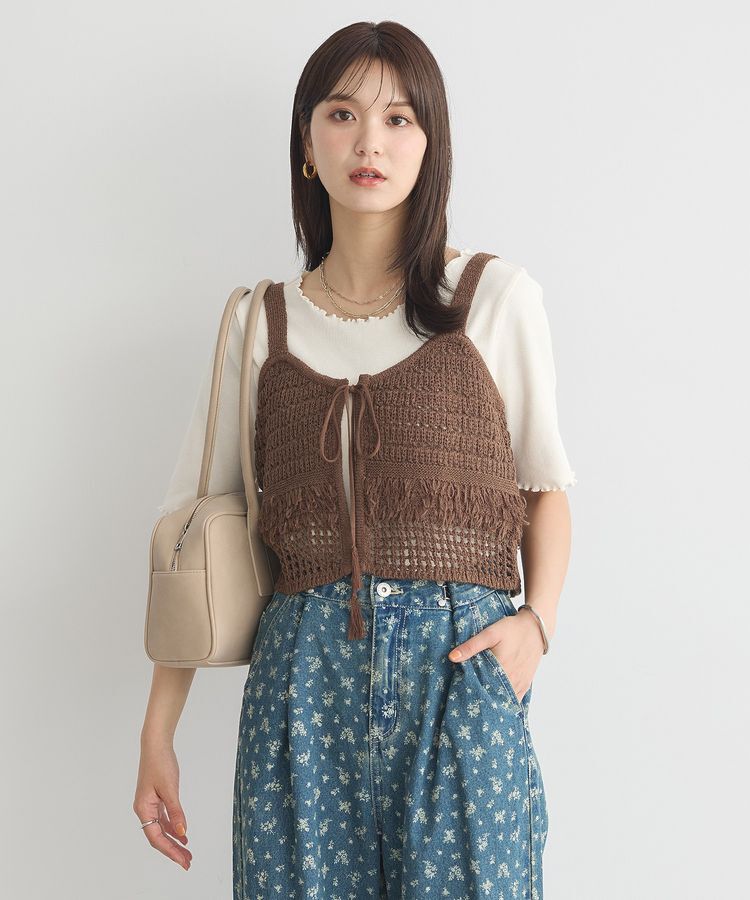 earth music&ecology「ワイドスクエアボストンバッグ」|ハンドバッグ|