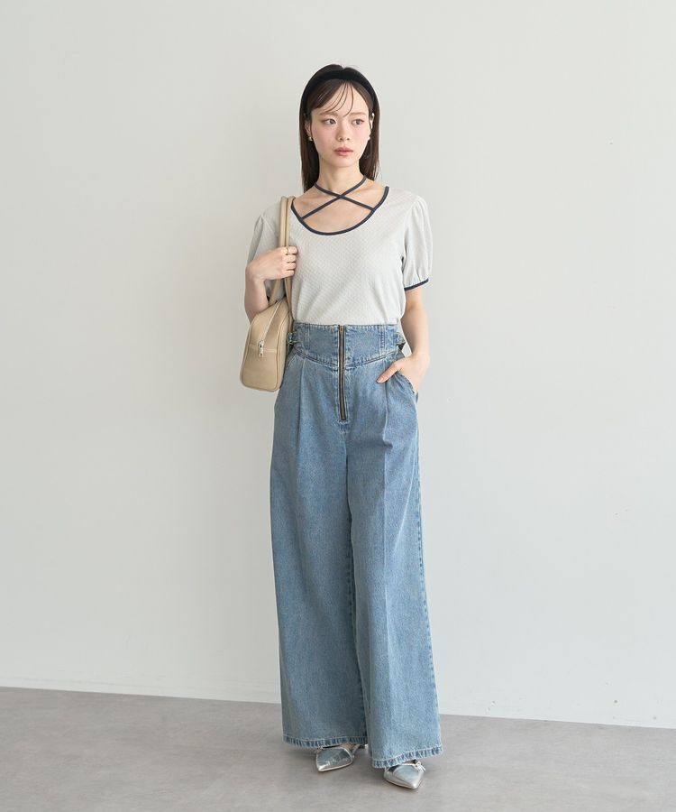 earth music&ecology「ワイドスクエアボストンバッグ」|ハンドバッグ|