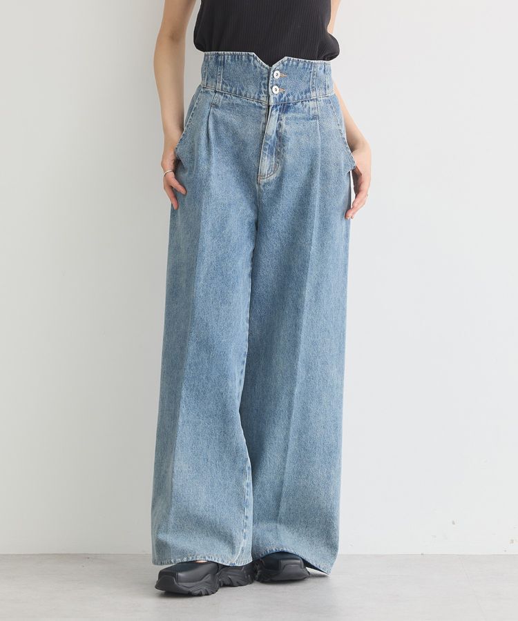 earth music&ecology「ハイウエストデニムパンツ」|デニム|