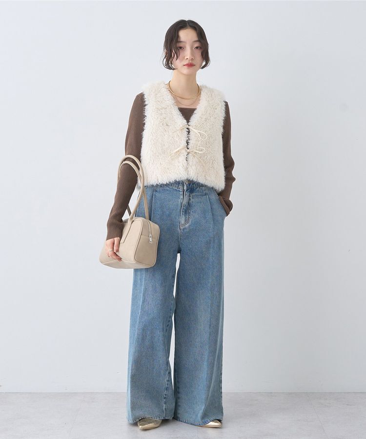 earth music&ecology「ハイウエストデニムパンツ」|デニム|