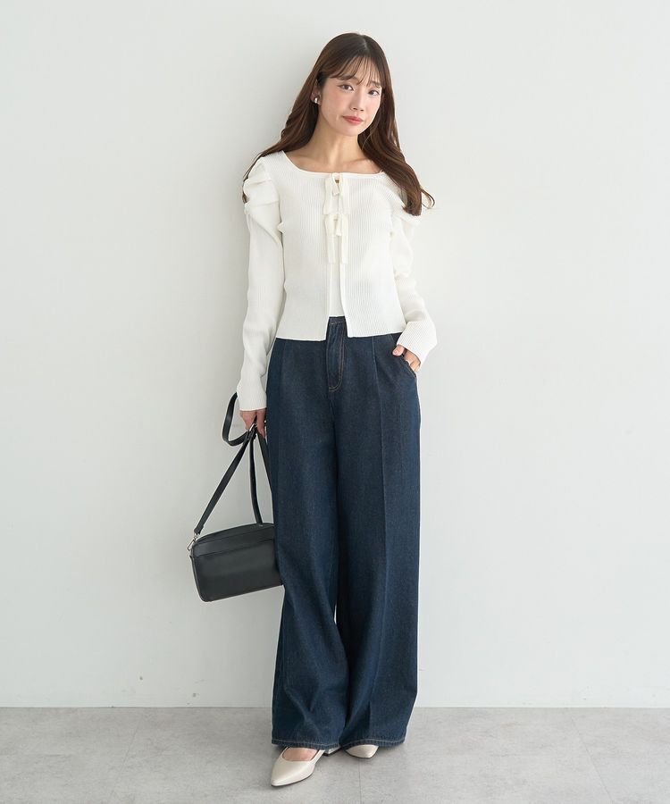 earth music&ecology「ハイウエストデニムパンツ」|デニム|