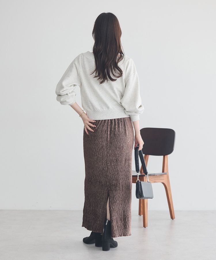 earth music&ecology「シャイニーベロアスカート」|タイト|