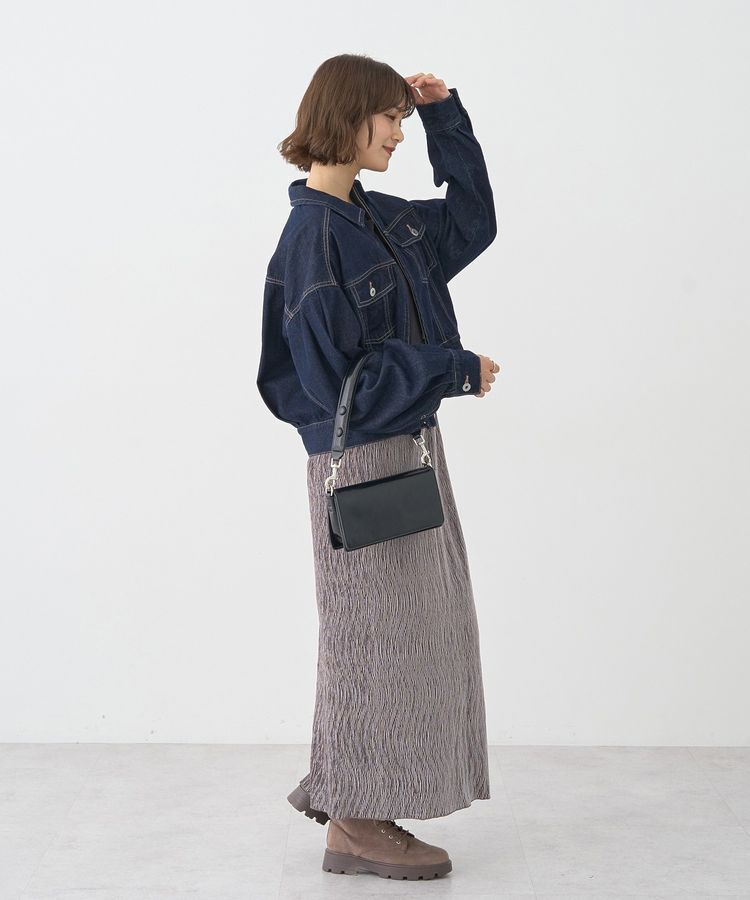 earth music&ecology「シャイニーベロアスカート」|タイト|