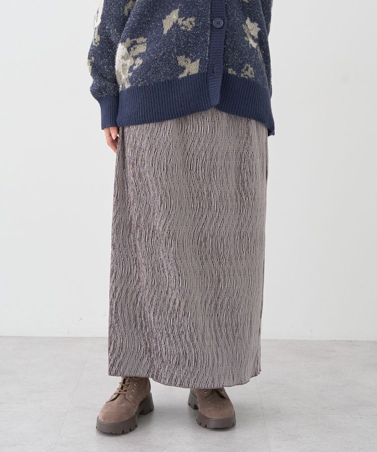 earth music&ecology「シャイニーベロアスカート」|タイト|