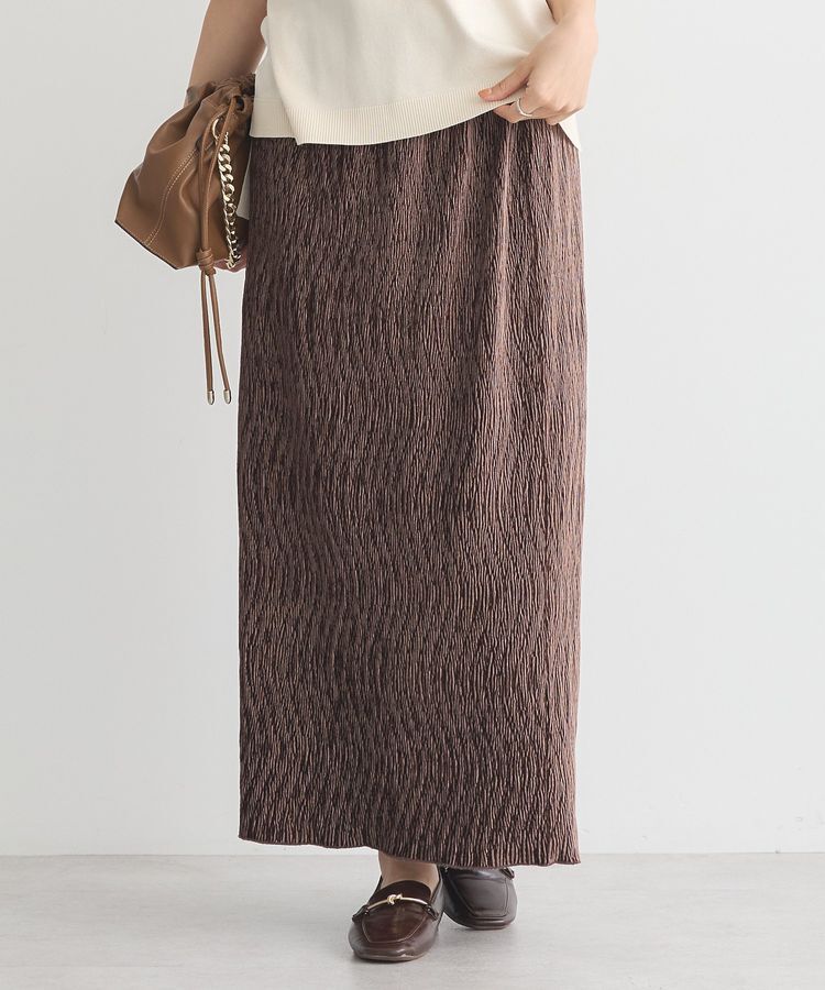 earth music&ecology「シャイニーベロアスカート」|タイト|