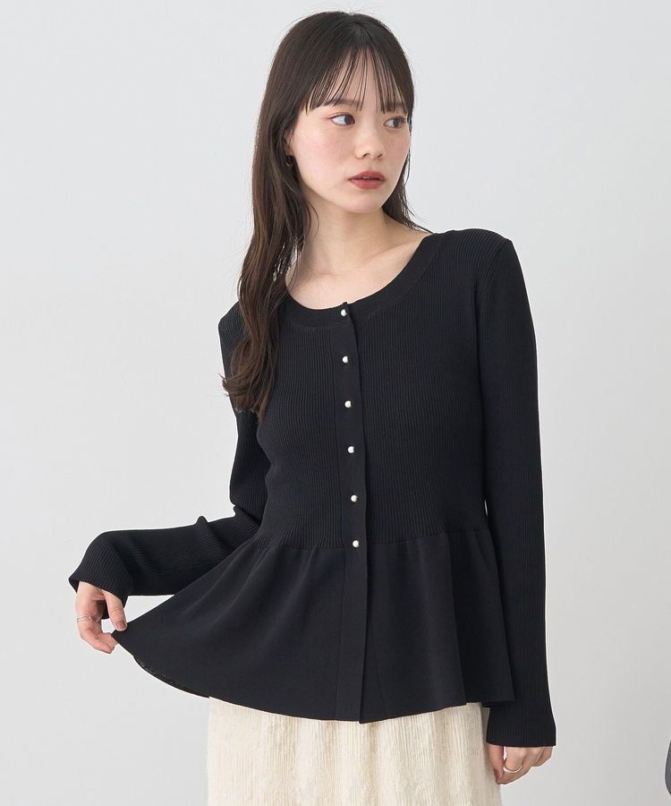 earth music&ecology「ペプラムニットカーディガン」|カーディガン|