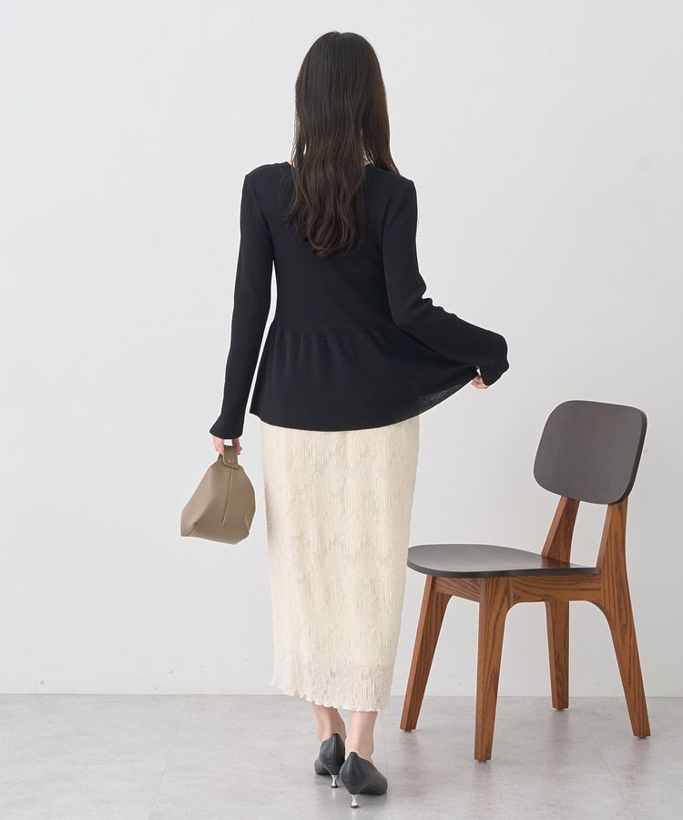 earth music&ecology「ペプラムニットカーディガン」|カーディガン|