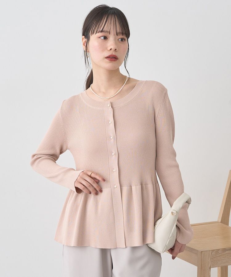 earth music&ecology「ペプラムニットカーディガン」|カーディガン|