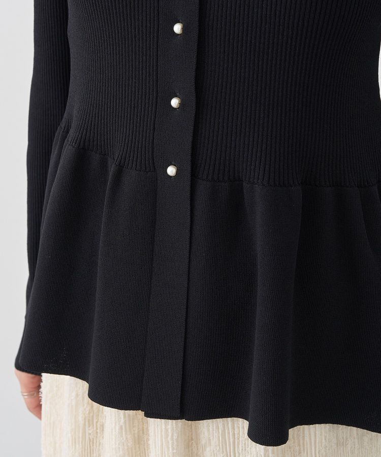 earth music&ecology「ペプラムニットカーディガン」|カーディガン|