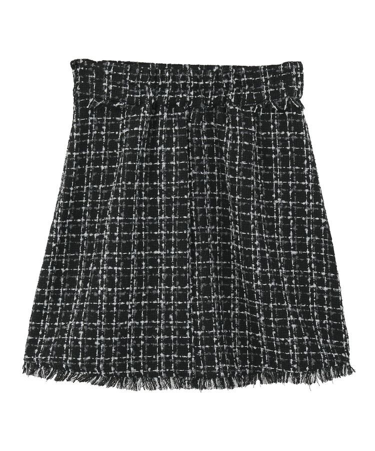 earth music&ecology「フリンジツイードミニスカート」|タイト|