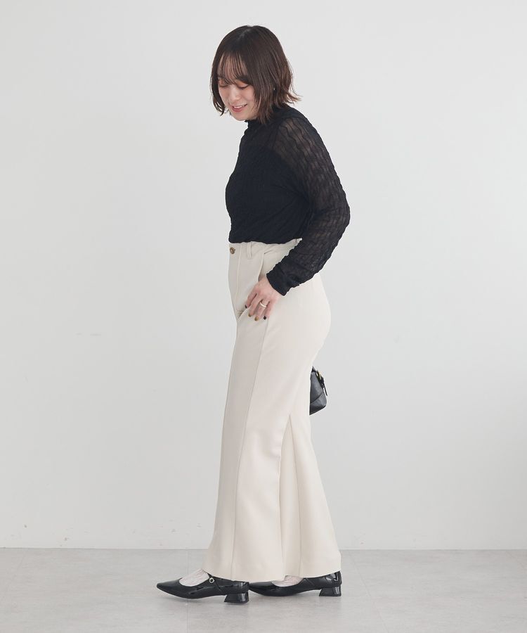 earth music&ecology「ハイネックシアーうねうねプルオーバー」|Tシャツ・カットソー|