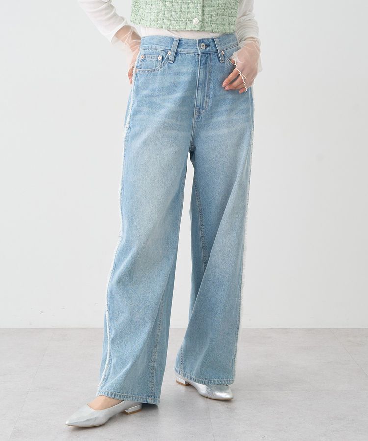 earth music&ecology「ワイドフリンジデニムパンツ」|デニム|