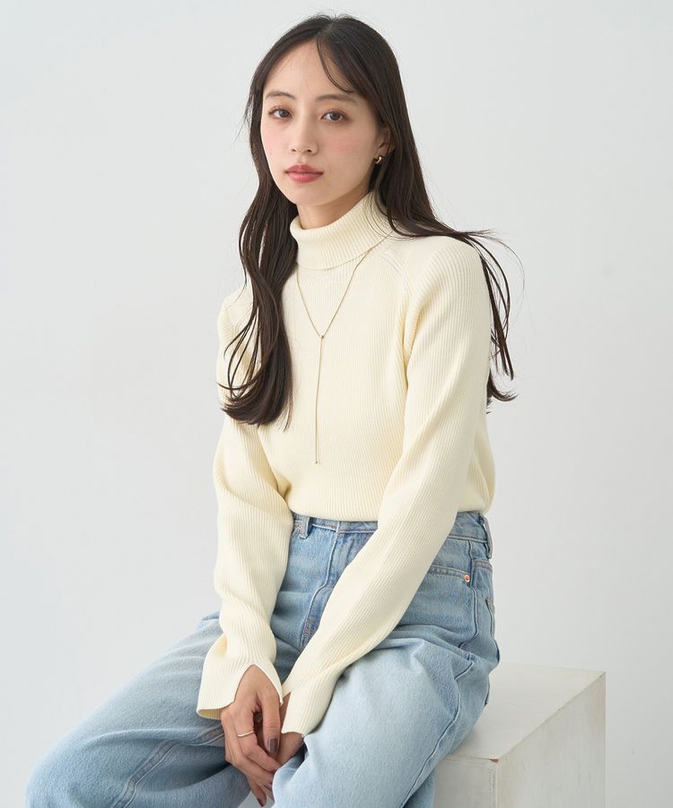 earth music&ecology「レンチング(TM)エコヴェロ(TM)(リブタートル)」|ニット・セーター|