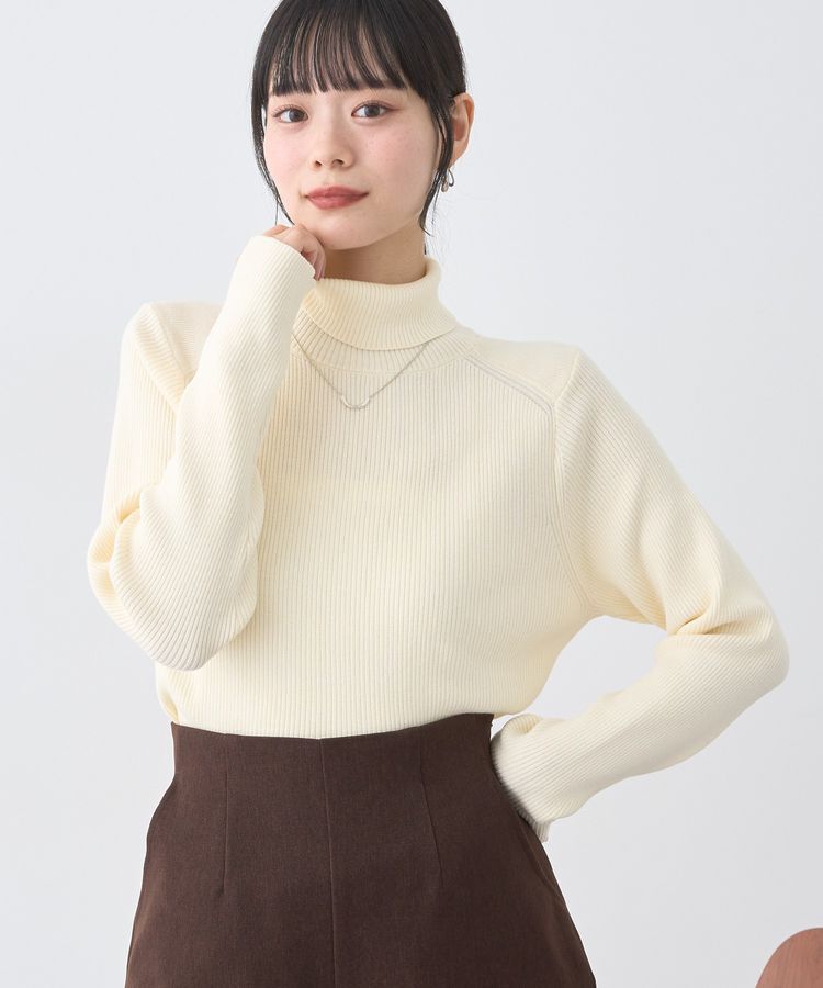 earth music&ecology「レンチング(TM)エコヴェロ(TM)(リブタートル)」|ニット・セーター|