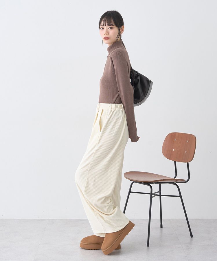 earth music&ecology「レンチング(TM)エコヴェロ(TM)(リブタートル)」|ニット・セーター|