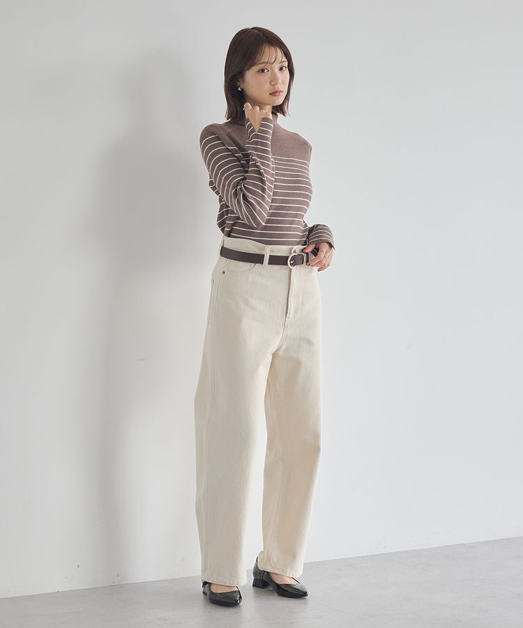 earth music&ecology「レンチング(TM)エコヴェロ(TM)(リブタートル)」|ニット・セーター|