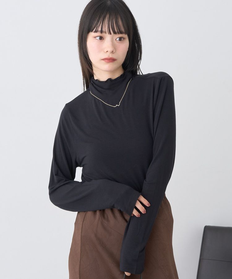 earth music&ecology「あったかフェミニンインナー(シアーハイネック)」|Tシャツ・カットソー|Black