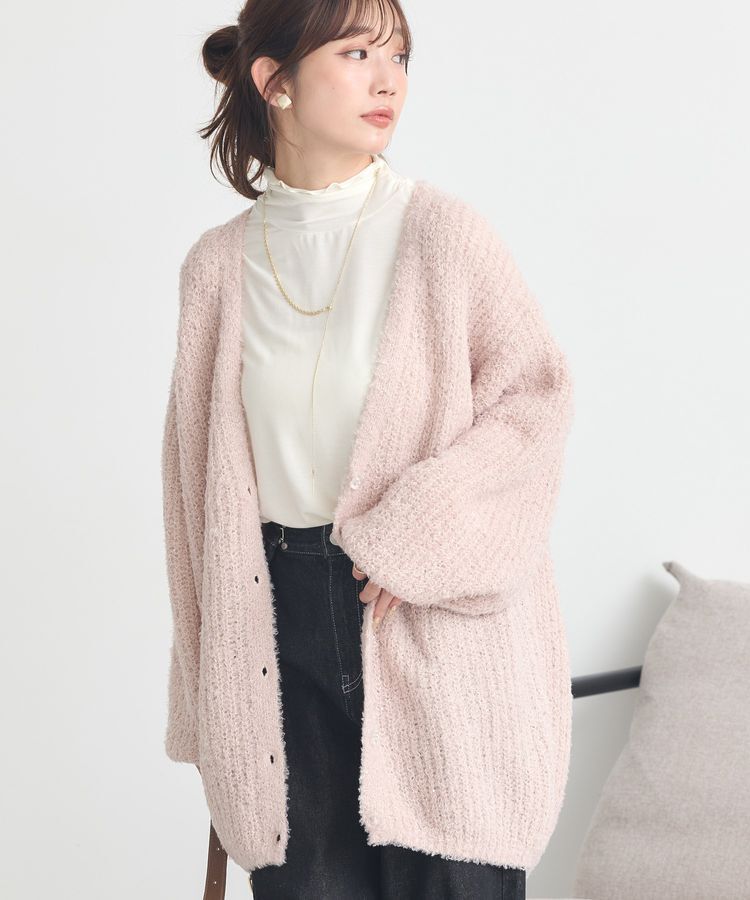 earth music&ecology「スパンコールブークレカーディガン」|カーディガン|Light Pink