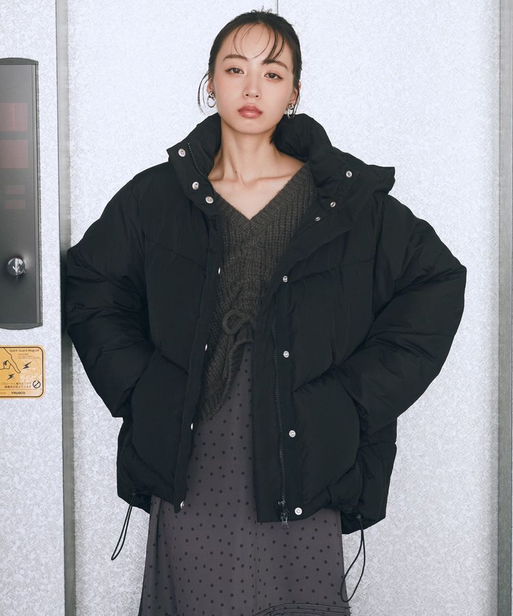 earth music&ecology「2WAYパファーブルゾン」|ブルゾン・スタジャン|Black