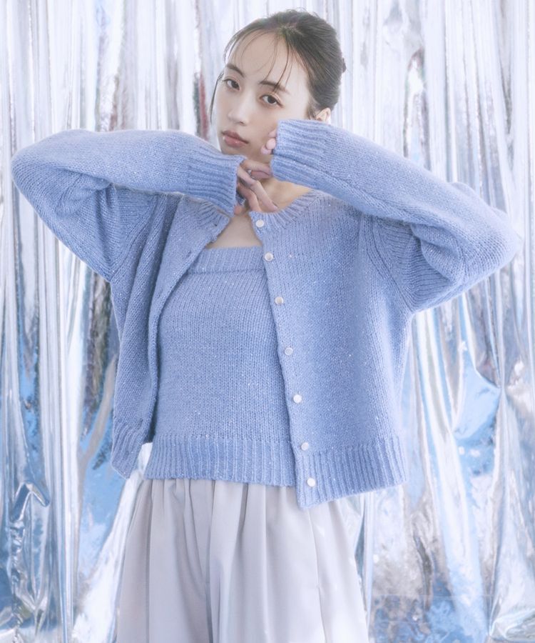 earth music&ecology「SET2点フラワースパンコールカーデ＋ビスチェ」|カーディガン|