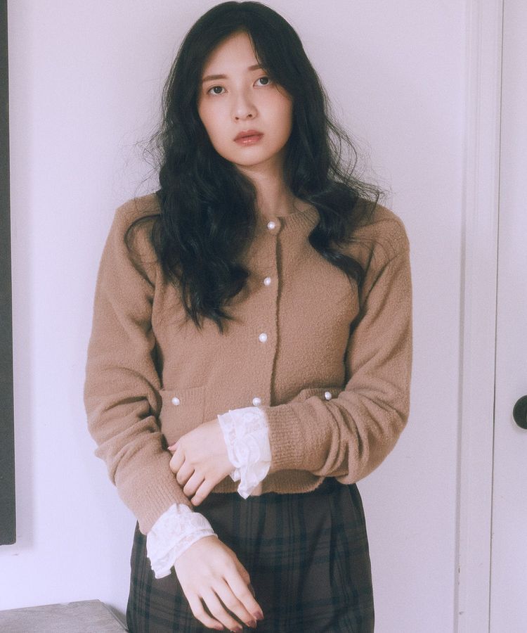 earth music&ecology「パウダーシャギークルーネックカーディガン」|カーディガン|