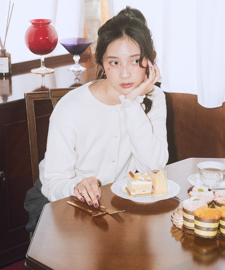 earth music&ecology「パウダーシャギークルーネックカーディガン」|カーディガン|