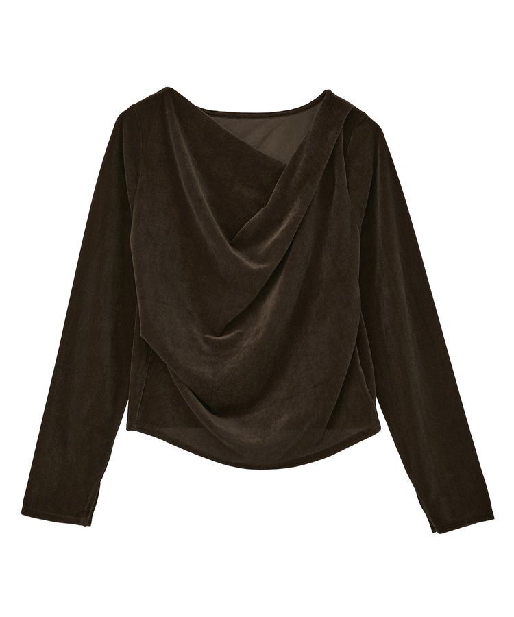 earth music&ecology「シアーベロアドレープネックプルオーバー」|Tシャツ・カットソー|