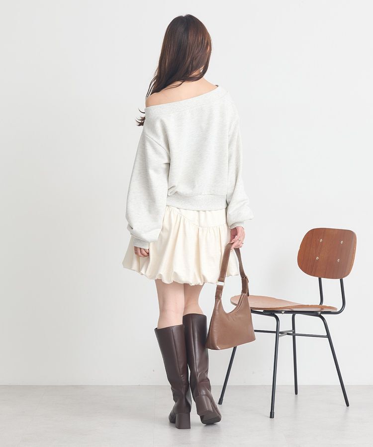 earth music&ecology「ラウンド切り替えバルーンミニスカート」|スカート|