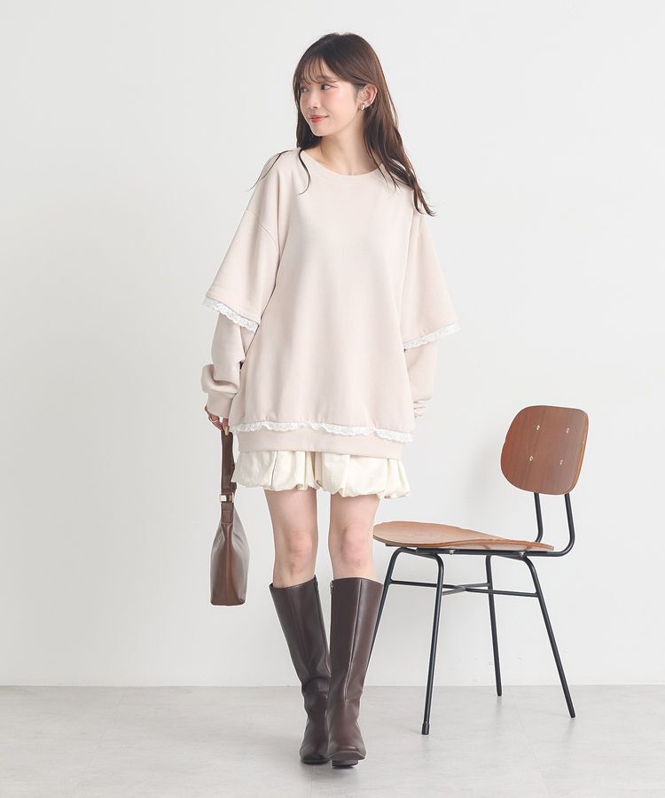 earth music&ecology「ラウンド切り替えバルーンミニスカート」|スカート|