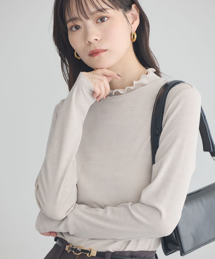 earth music&ecology「ラメテレコハイネックプルオーバー」|Tシャツ・カットソー|