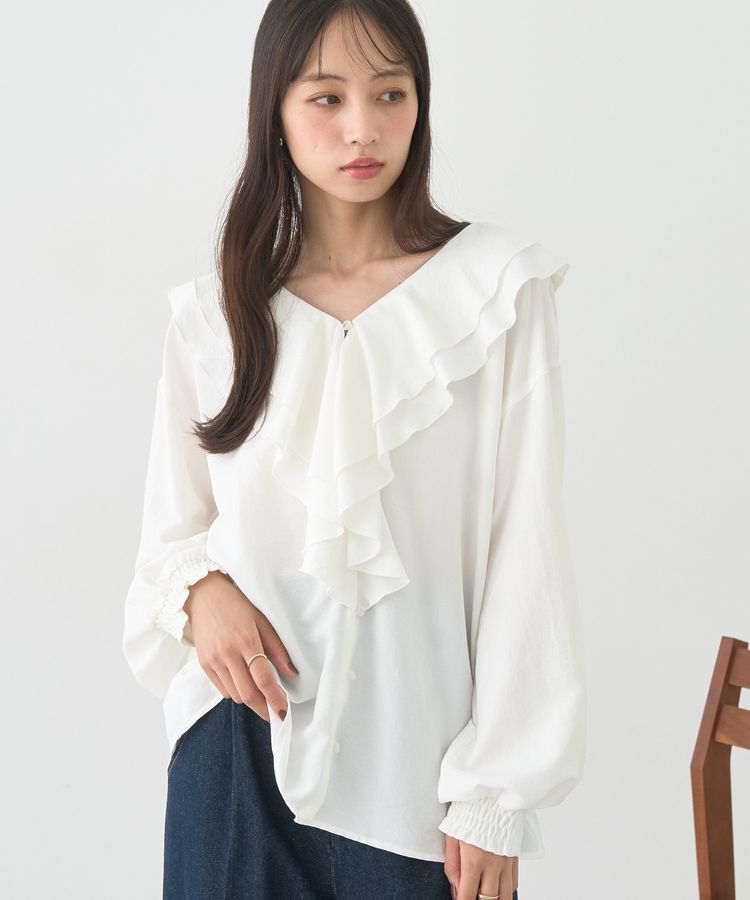 earth music&ecology「ラッフルカラーブラウス」|シャツ・ブラウス|