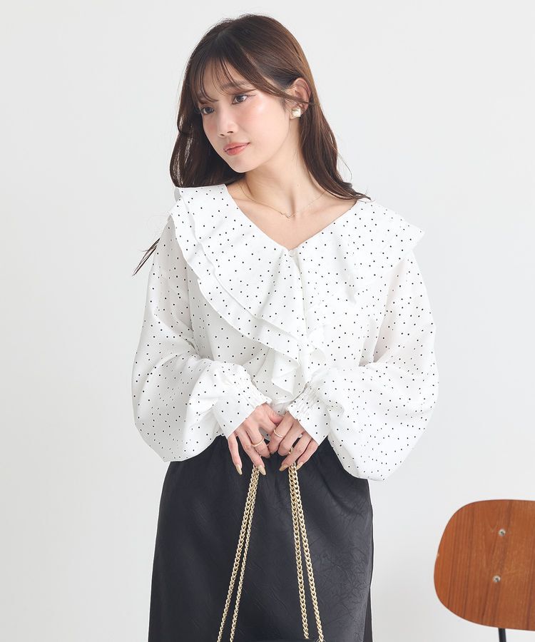 earth music&ecology「ラッフルカラーブラウス」|シャツ・ブラウス|