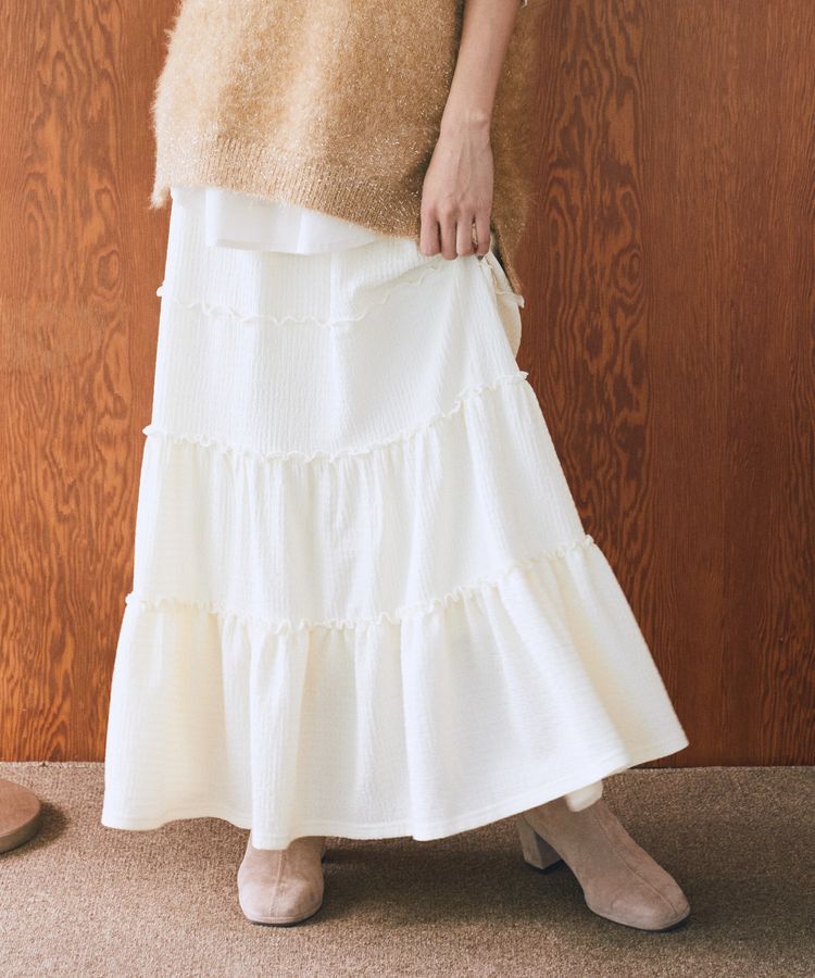 earth music&ecology「メロー切替フレアスカート」|フレア|