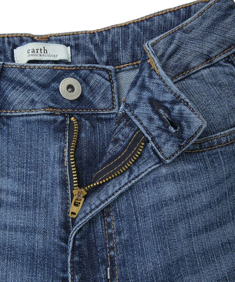 earth music&ecology「セルフカットストレッチフレアデニムパンツ」|デニム|