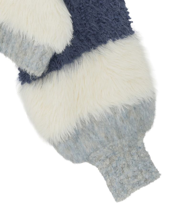 earth music&ecology「ポンポンヤーンミックスインターシャカーディガン」|カーディガン|