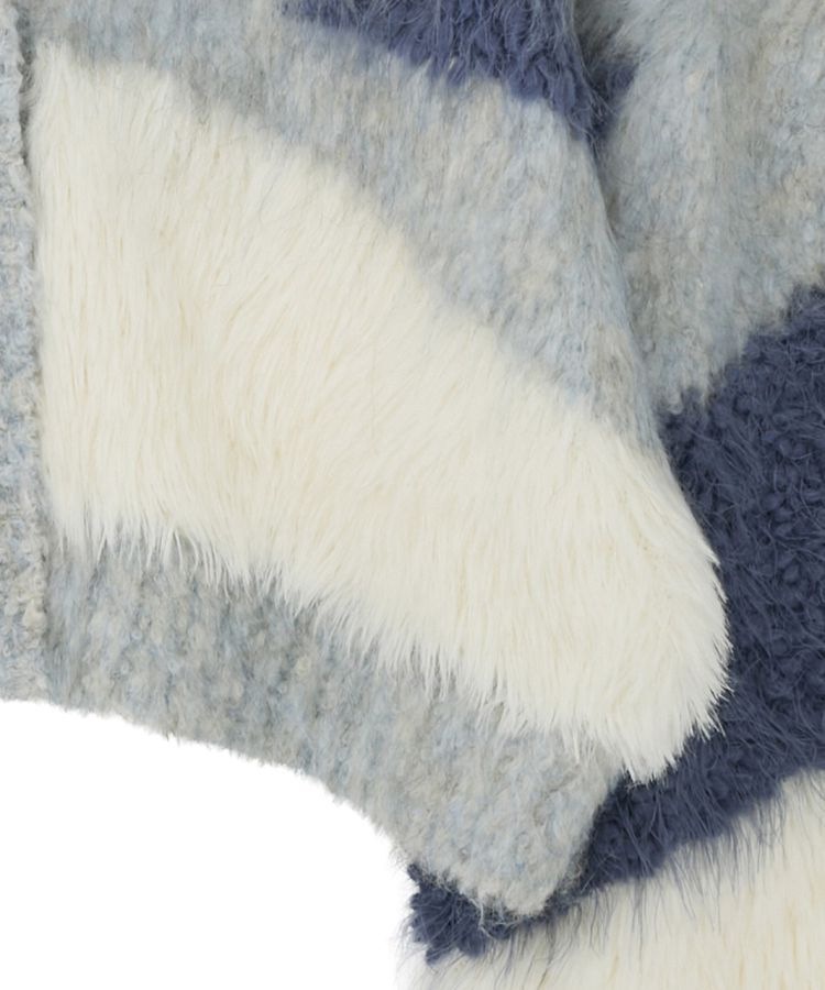 earth music&ecology「ポンポンヤーンミックスインターシャカーディガン」|カーディガン|