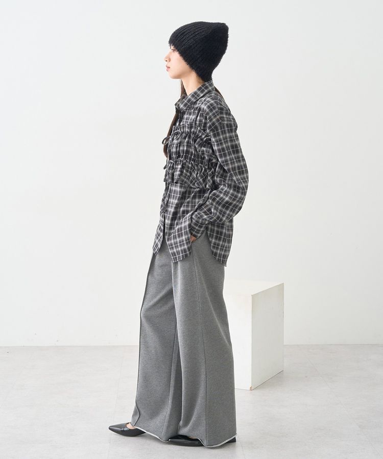 earth music&ecology「SET2点チェック柄シャーリングビスチェ＋シャツ」|シャツ・ブラウス|